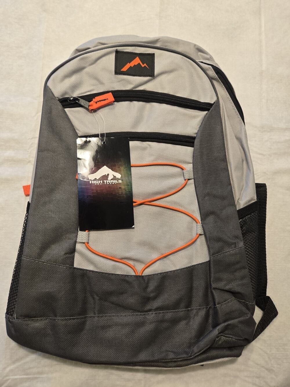 High Trails Equipment Backpack , GRAY, Orange Accents